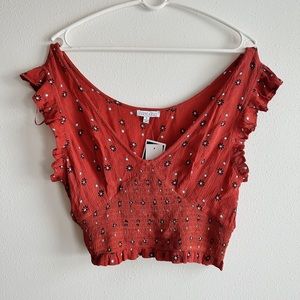 NWT Patrons of Peace Floral Cropped Blouse